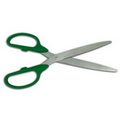 Ceremonial Ribbon Cutting Scissors with Green Handles / Silver Blades (25")